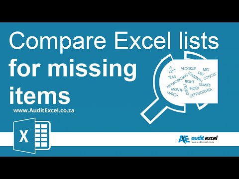 Excel compare two lists and return differences