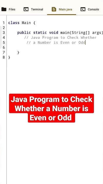 Java program to check whether a number is even or odd #java - YouTube