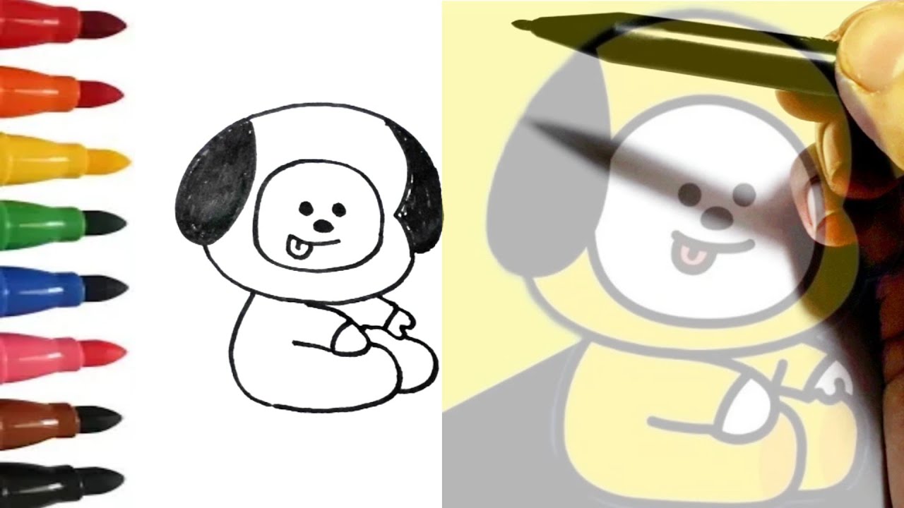 Cara Menggambar Dan Mewarnai Chimmy BT21 Jimin BTS YouTube