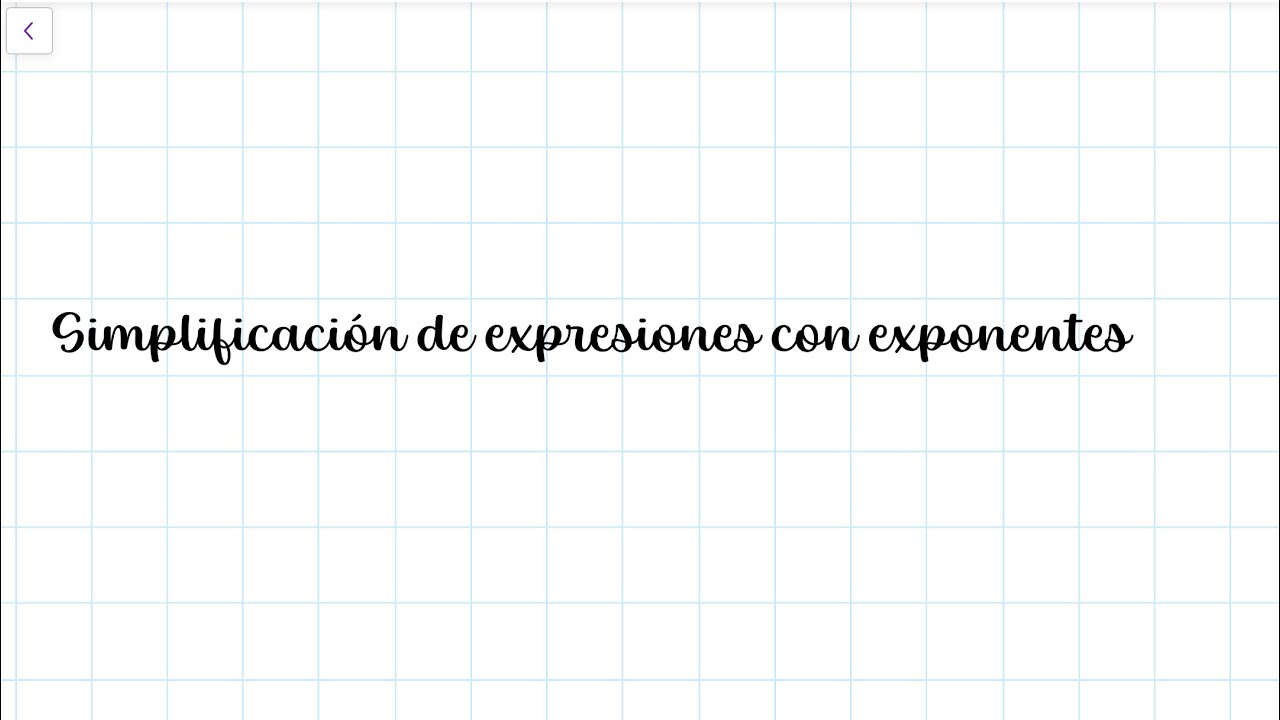 Simplificación de expresiones con exponentes. Introducción