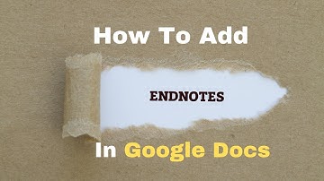 How To Add Endnotes In Google Docs 2023