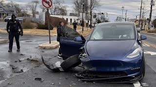 Una persecución policial termina en un brutal accidente de Tesla