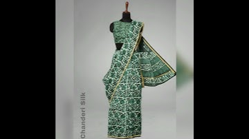 BAGRU BLOCK PRINTED CHANDERI SILK SAREE