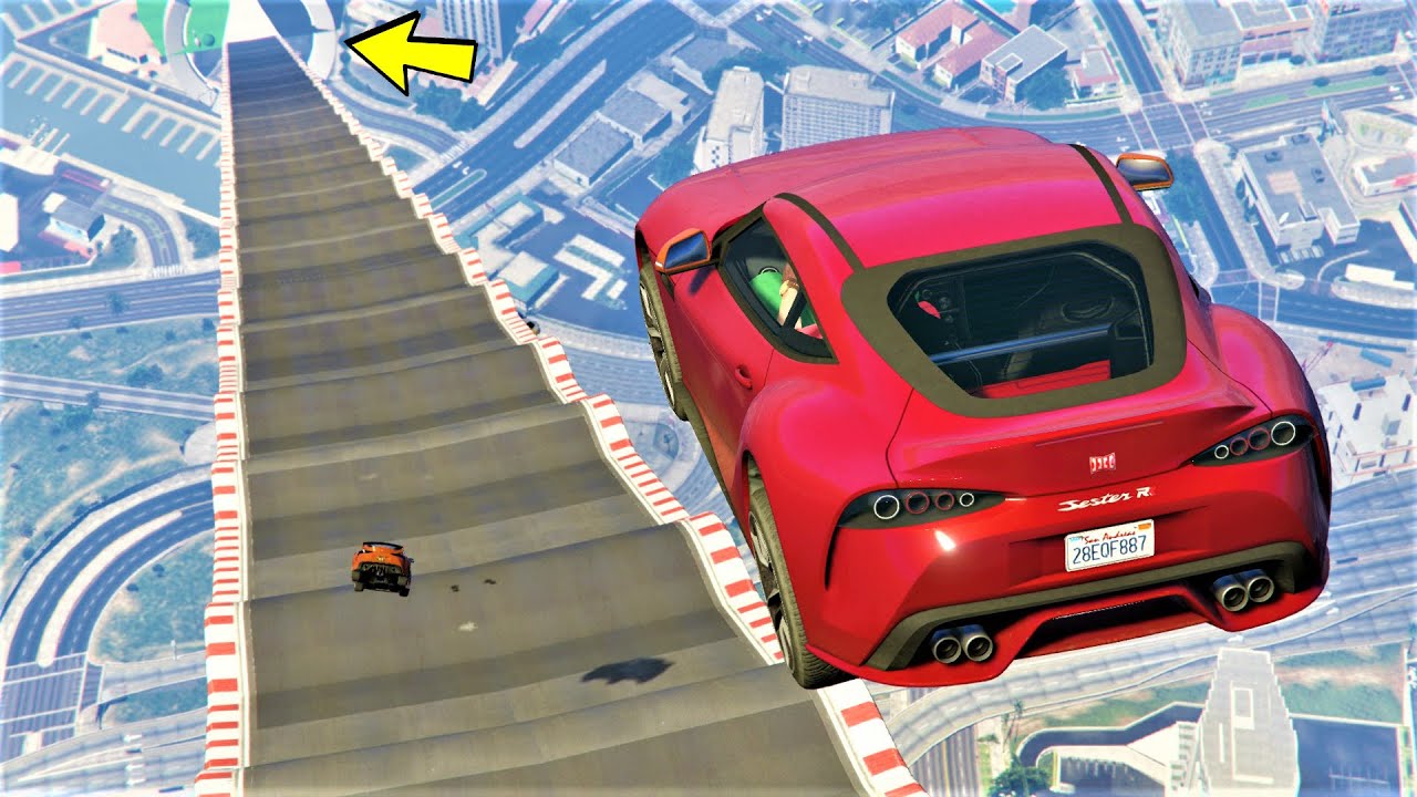 ! GTA 5 🐸 Longest Bumpy Mega Ramp Challange - YouTube