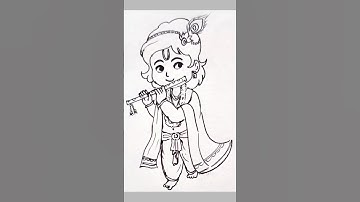 How to draw Krishna easy step by step #krishna #krishnadrawing #shorts