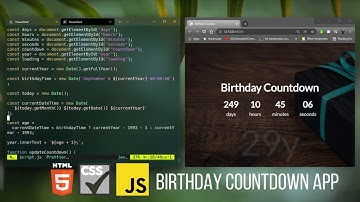 Birthday Countdown App in HTML, CSS and JavaScript (ASMR Coding, No Talking)
