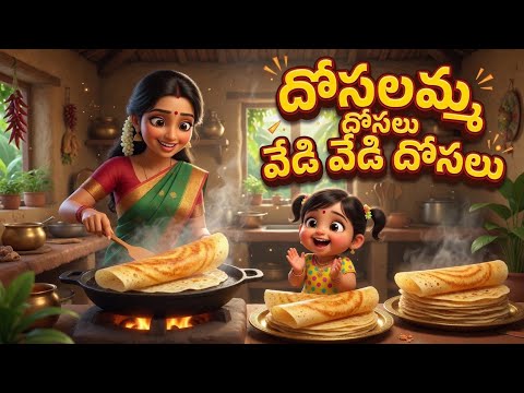 దోశలమ్మ దోశ సాంగ్ | Dosalamma Dosa Telugu Rhymes | Kids Cartoon Animation Songs | Learn More Easy