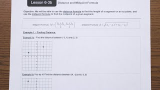 6-3b - Midpoint and Distance Formula