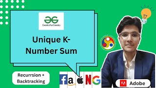 Unique K-Number Sum | Combination Sum III | Backtracking | Recurrsion
