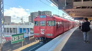 「久々に板をつけた6028F」6000系6028F 名鉄尾西線 津島駅 発車