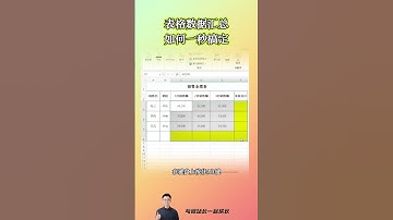 表格数据汇总求和如何一秒搞定#excel   #exceltips  #表格 #excel技巧 #办公技巧 #office