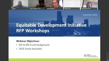 Equitable Development Request for Proposals Webinar #3, Sept. 10 2020