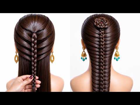 Amazing Different hairstyle Tutorial | Unique Hairstyle For Girls | Hairstyle For Wedding Function
