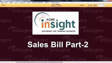 Sales Bill From Retail Window Part 2 In Acme Insight Software[Marathi]