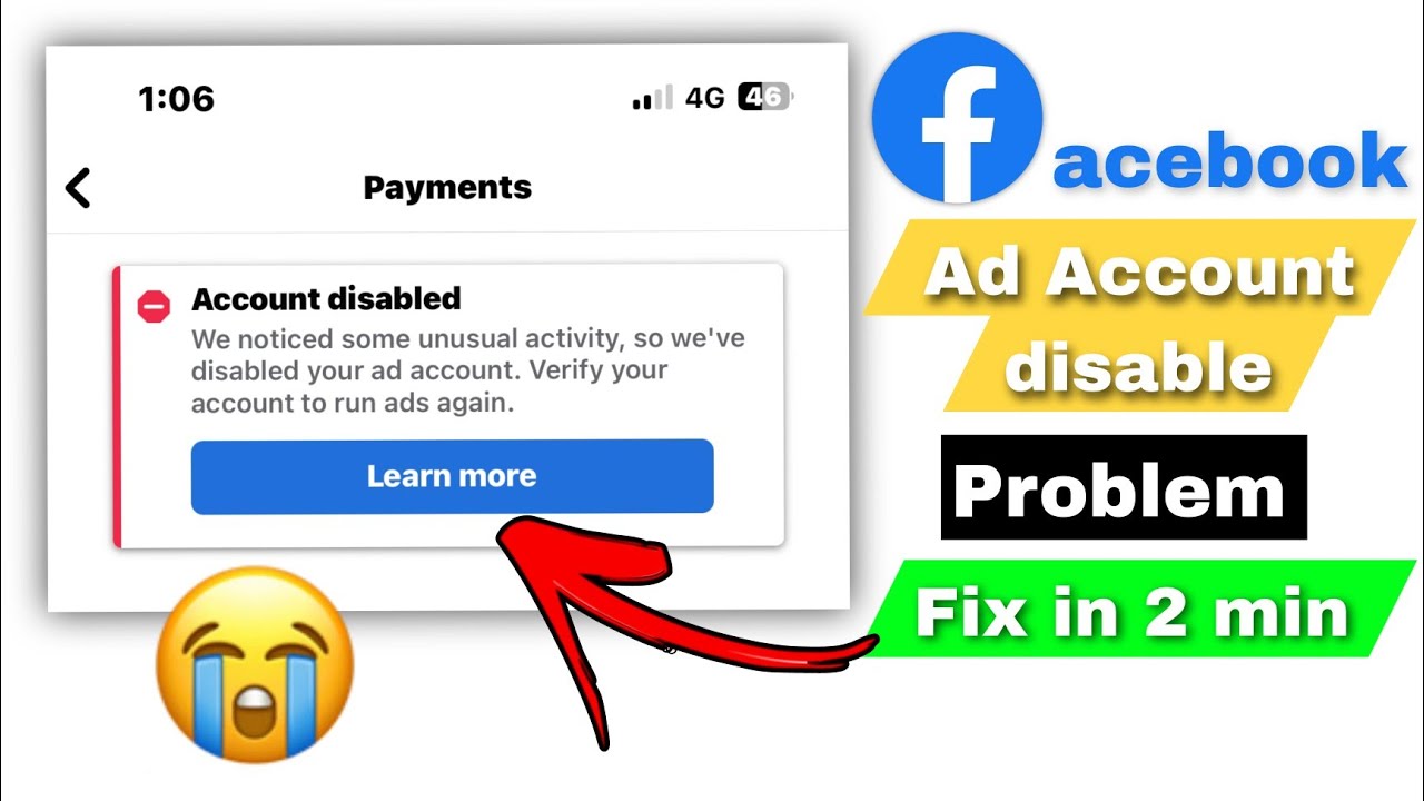 100 solve Instagram ad account disabled account disabled we noticed