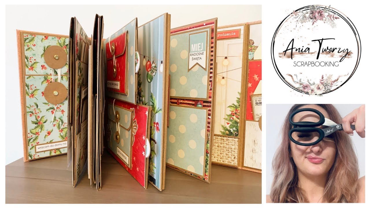 Świąteczny Czas - duży album typu gatefold - warsztaty on-line - scrapbooking AniaTworzy