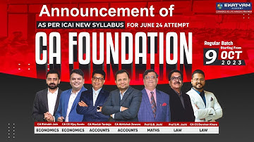 CA Foundation New Batch Accouncement For Jun 2024 | As Per ICAI New Syllabus | Ekatvam Academy