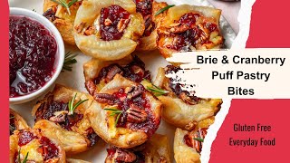Brie and Cranberry Puff Pastry Bites, gluten-free