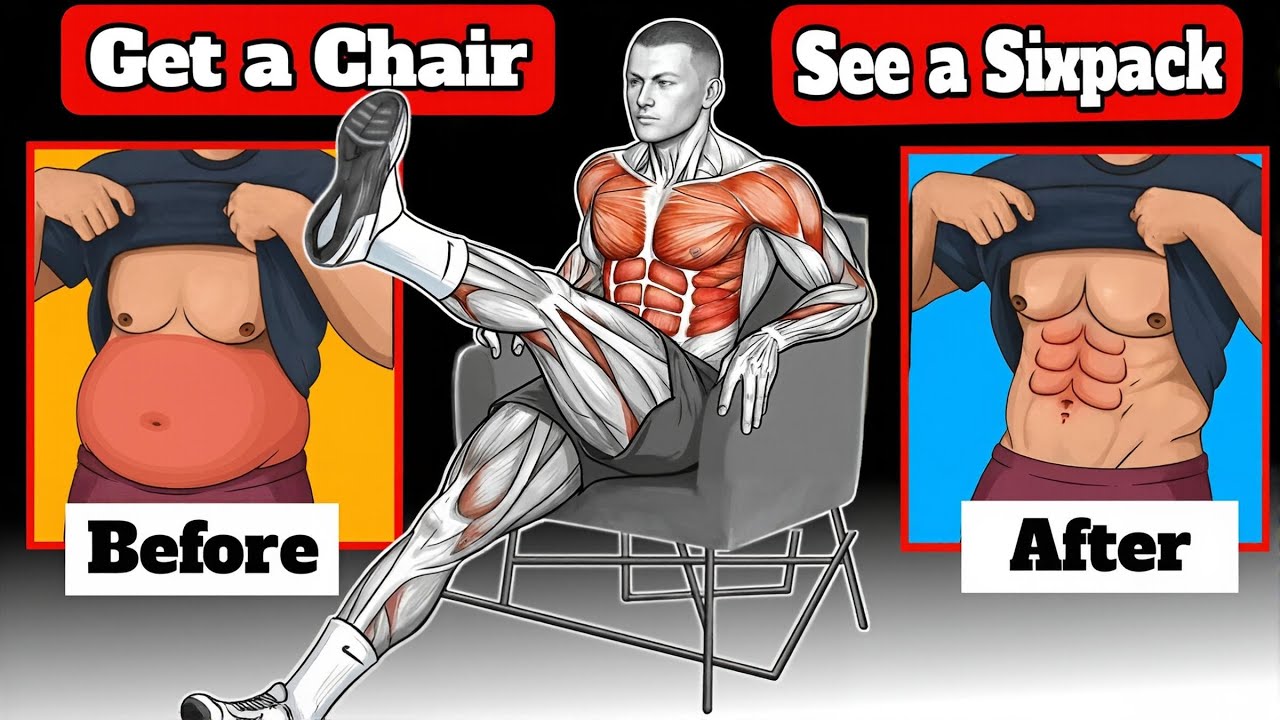 Sit for 5 Minutes & Watch Belly Fat Disappear | Chair Abs Workout |
