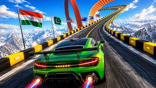 🔥 Impossible Sky Track Car Stunt Race 🚗💨 Extreme Supercar Driving in Snow Mountains|4K Gameplay#game screenshot 1