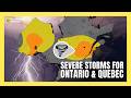 Severe storms, large hail threatens northwestern Ontario, Quebec | #forecast