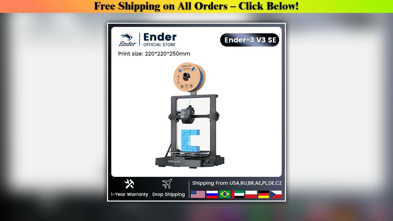 Creality 3D Ender-3 v3 SE Printer Dual Z-axis Capable Sprinte Direct Extruder Worry-free Auto