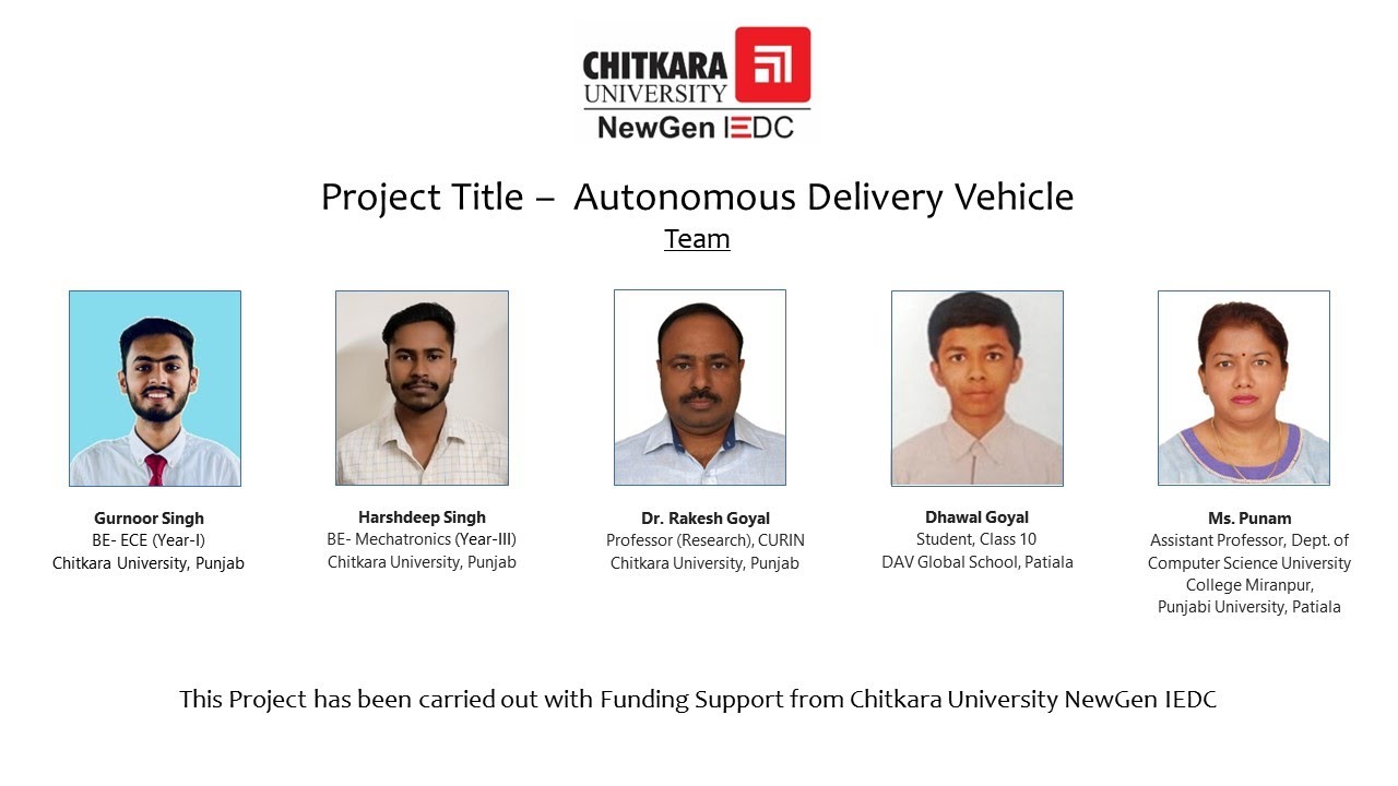 Autonomous Delivery Vehicle | Chitkara University NewGen IEDC