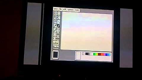 Trying out geoPaint on a C64 (GEOS)