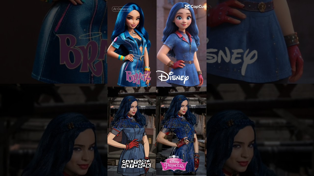 Evie descendants in different styles 