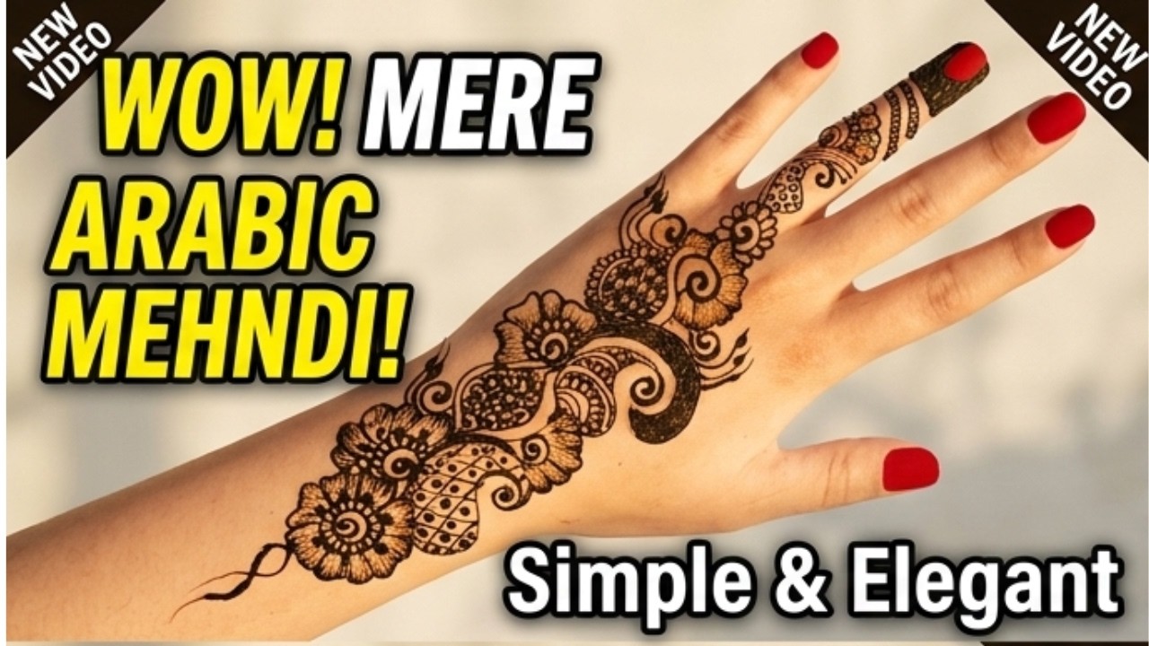 Step by Step Arabic Mehndi Tutorial |Simple Arabic Henna Design#simplemehndi #henna #eidhennadesigns