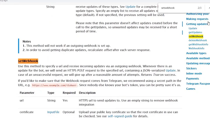 Telegram Bot - Part 5 - Set Webhook