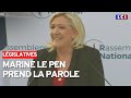 Lgislatives  marine le pen prend la parole suite aux rsultats du 1er tour