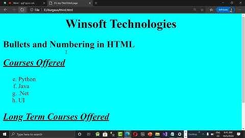 HTML tutorial for Beginners Session2 | OL, UL, IMG, A, MARQUEE, HR etc tags by Prakash Gangumalla