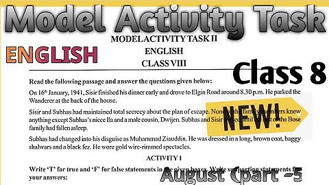 Class 8 English (ইংরেজি) Model Activity Task ( part - 5) full solved #WBBSE @ Mithu Sikder