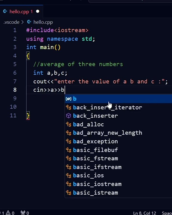Finding average of three numbers in C++ || VS code | #05 - YouTube