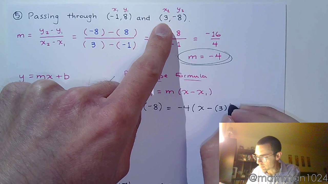 Writing Equations of Lines - Part 3 - YouTube