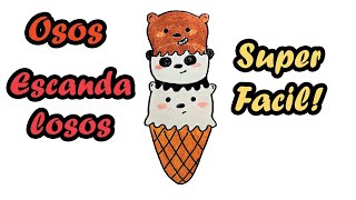 Cómo dibujar un helado de los OSOS ESCANDALOSOS - How to draw We Bare Bears