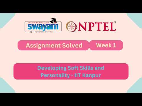 Developing Soft Skills and Personality Week 1 || NPTEL Answers MYSWAYAM #nptel #nptel2026 #myswayam