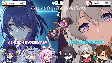 New Apocalyptic Shadow Floor 4- 3 Stars | E0S1 Acheron & E0S0 Firefly | Honkai: Star Rail 2.3