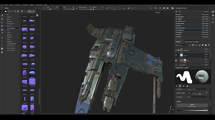 Sky Fighter Shiptexturing1 Substance Painter - Speed Process