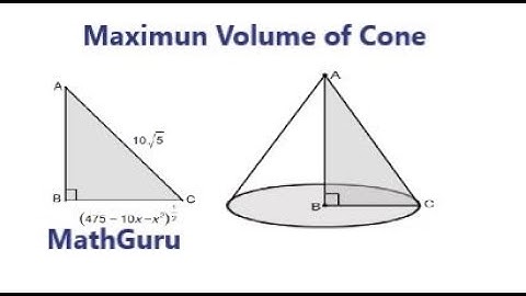 Optimization: Maximum Volume of a Cone | Grade 11 and 12 | Example 1
