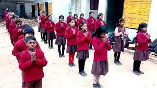 Morning assembly at p.s.salawa-1, sardhana, meerut