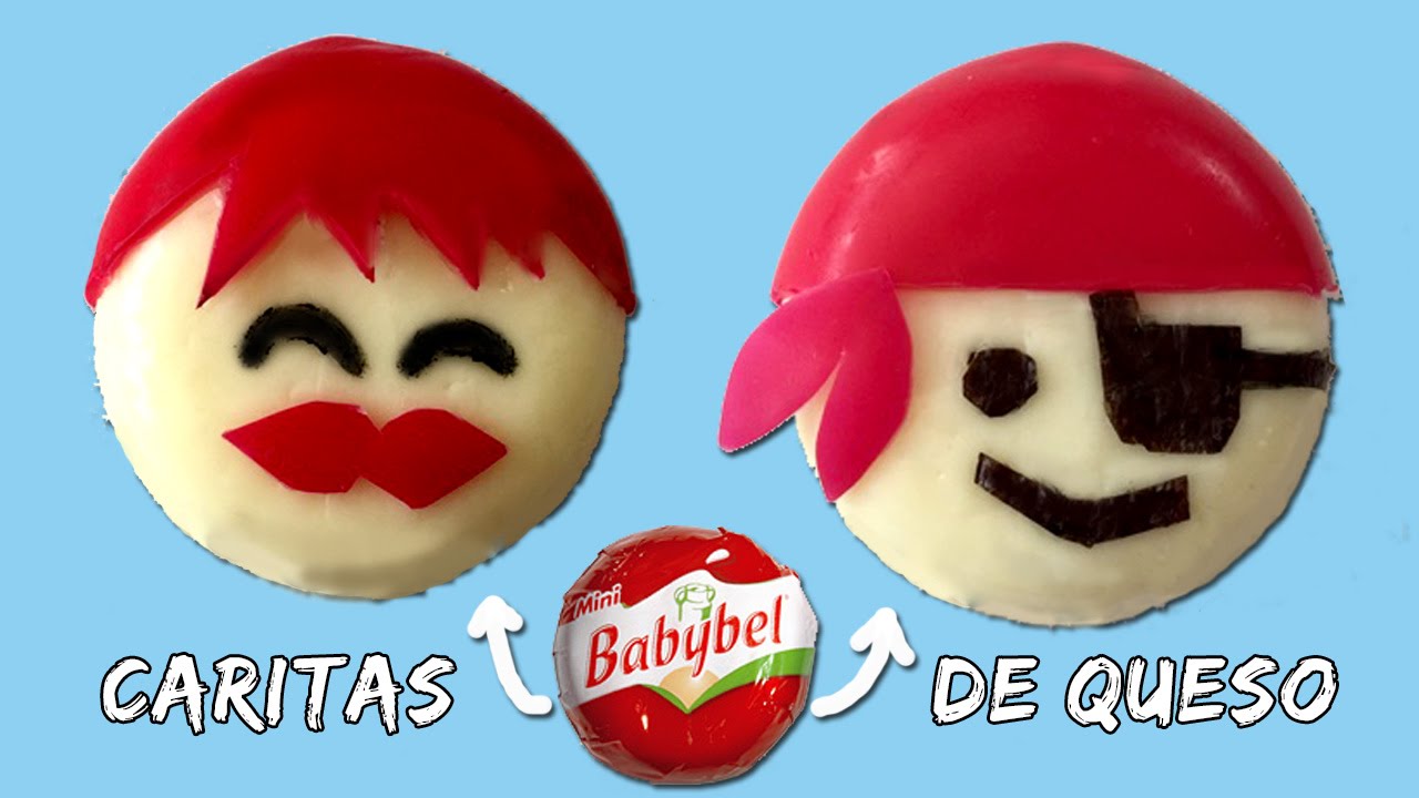 Caritas de QUESO mini babybel * Recetas infantiles manualidades de animales