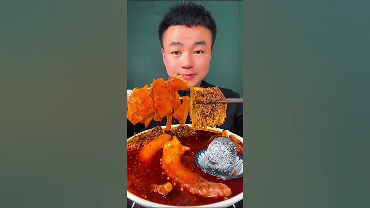 ASMR EATING SPICY FOOD ENOKI MUSHROOMS AND OCTOPUS #shorts