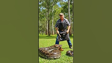 Will the old man manage to save the cow from the snake? #7🐄🐍 #rescue #cow #snake #OldManVsSnake