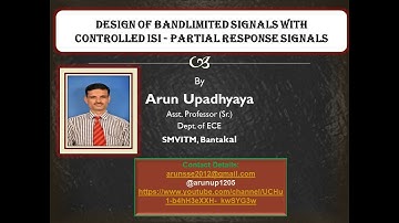 Design of Band-limited Signals with Controlled ISI-Partial Response Signals. #ISI #PartialResponse