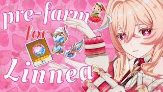 pre-farm for Linnea with me ˚₊‧꒰ა 🍰🍓໒꒱ ‧₊˚ cozy genshin gameplay