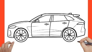 HOW TO DRAW JAGUAR F-PACE CAR | EASY CAR DRAWING