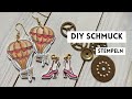 Schmuck und Charm DIY | selber basteln mit Schrumpfplastik und Steampunk Stempeln