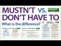 Mustn't vs. Don't have to - What is the difference?